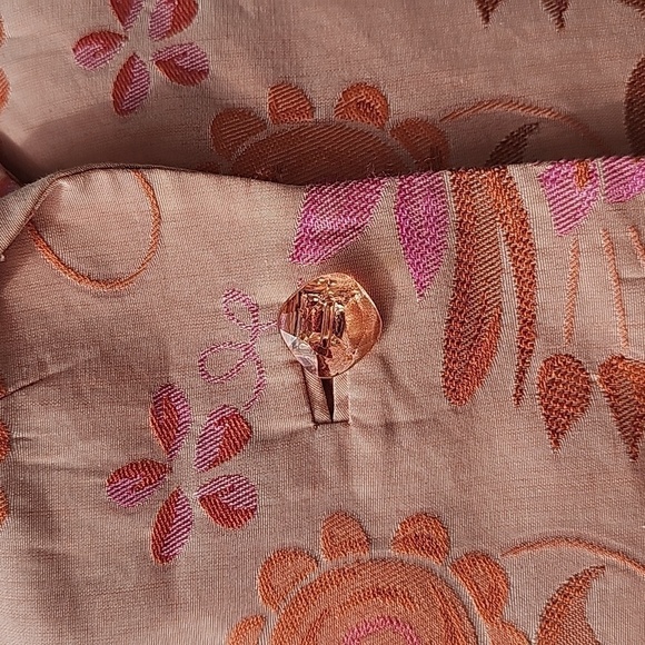 DD Collection Pink/Orange Floral Jacket with Orange  crystal buttons Size 6 - Picture 7 of 9